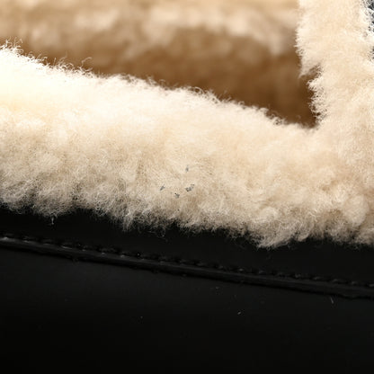 Christian Dior Brushed Calfskin Shearling Dior Code Lug Sole 15mm Loafers 39.5 Black Natural 12 of 13