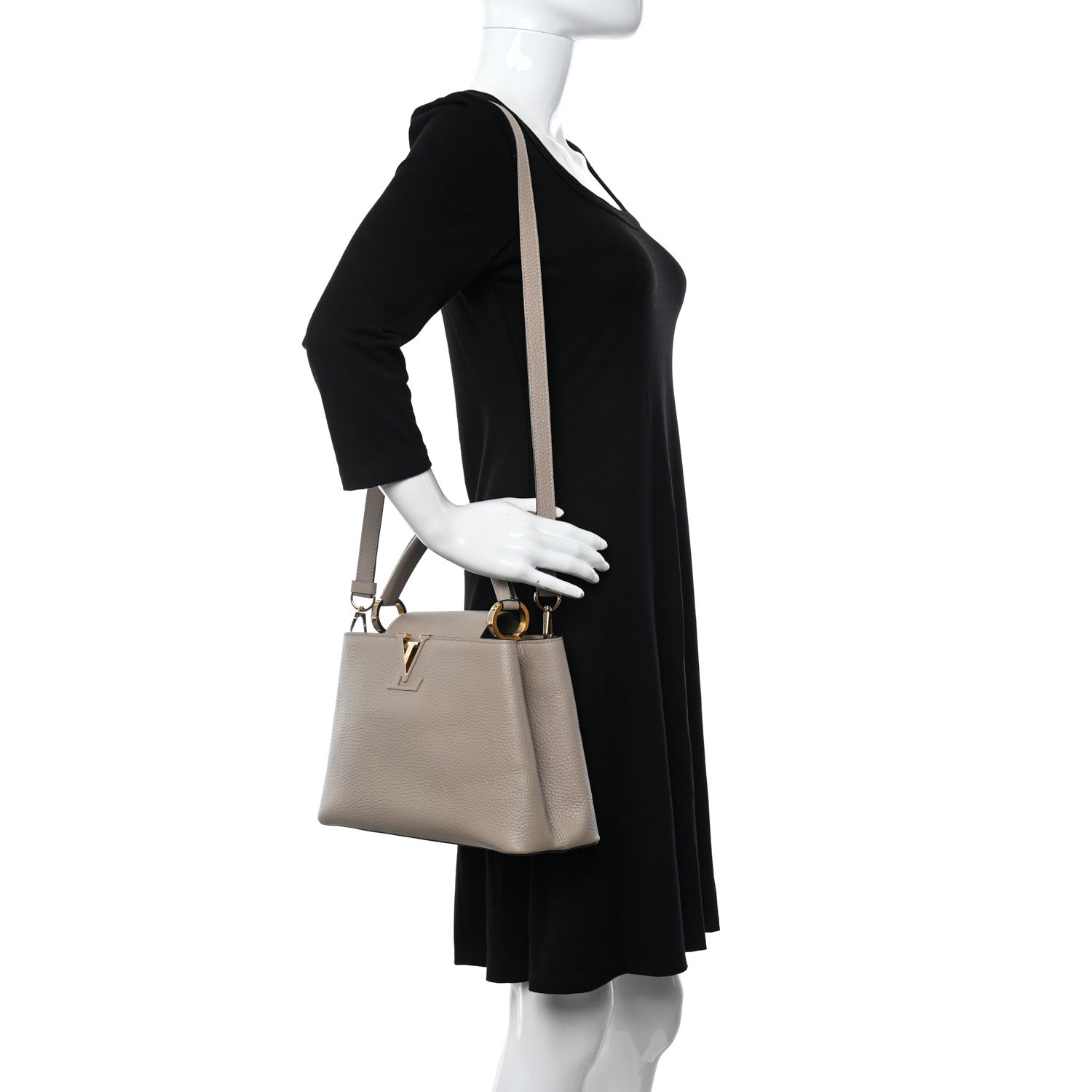 Louis Vuitton Taurillon Capucines MM Galet 2 of 8