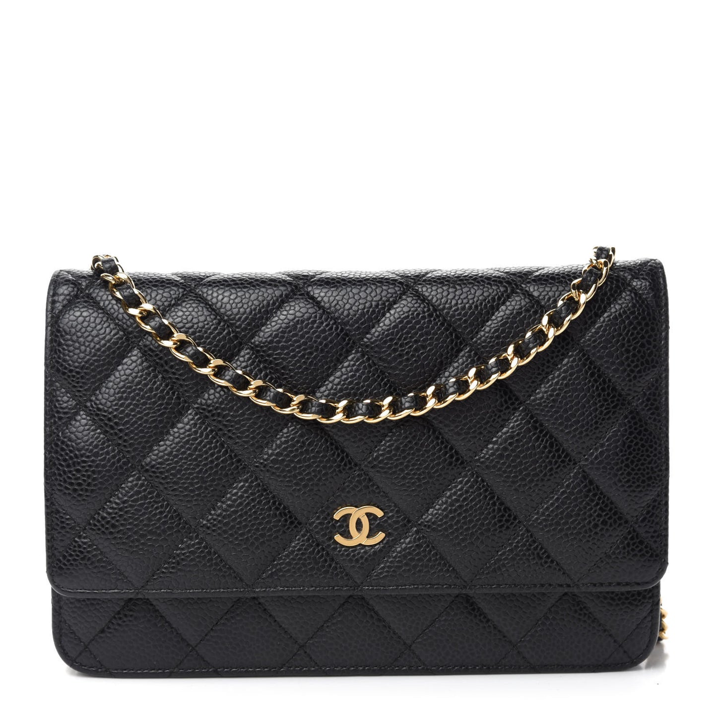 Caviar Quilted Wallet On Chain WOC Black