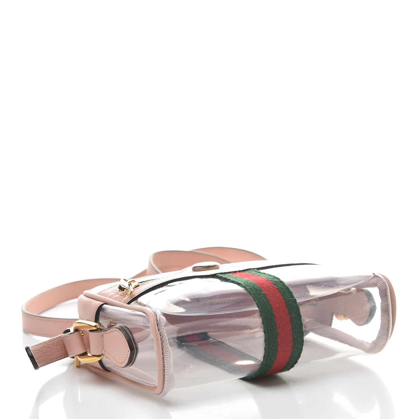 Vinyl Web Mini Ophidia Transparent Shoulder Bag Perfect Pink