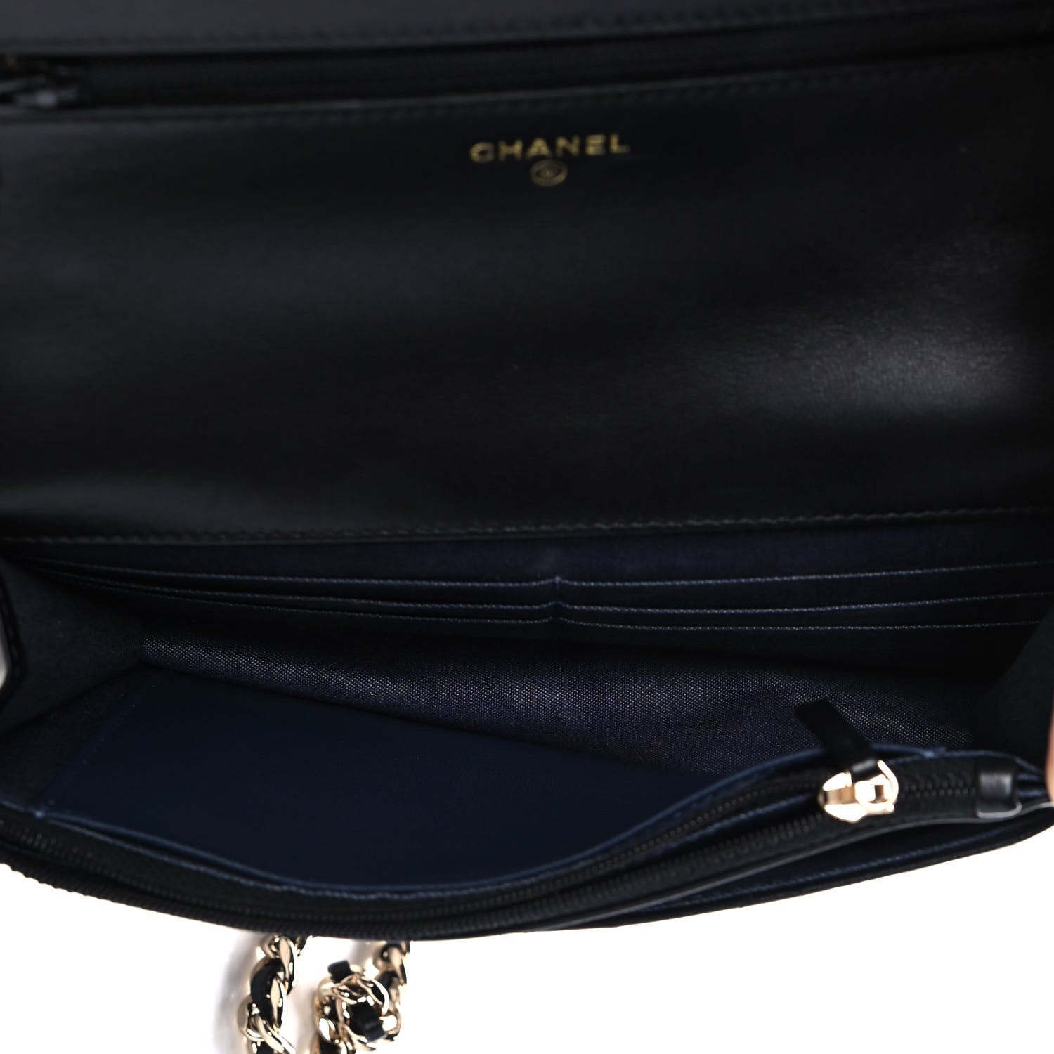 Chanel Lambskin Plexi Quilted Wallet On Chain WOC Black 5 of 14