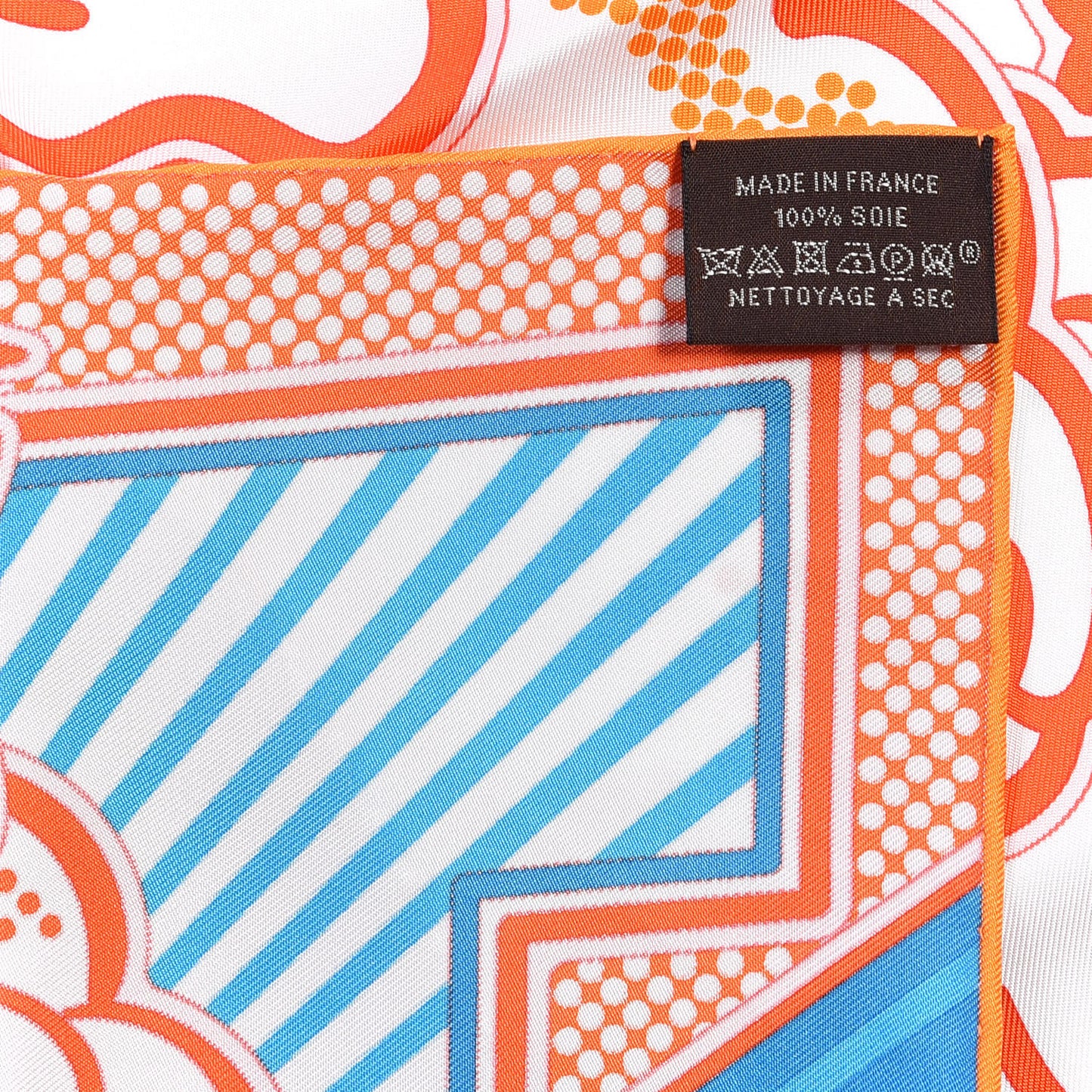 Silk Pegase Pop Pocket Square Orange Turquoise Jaune