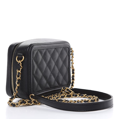 Chanel Caviar Quilted CC Filigree Vanity Clutch With Chain Black 3 of 11