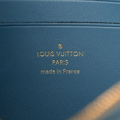 Louis Vuitton Embroidered Monogram Denim New Wave Zipped Pochette Blue 6 of 7