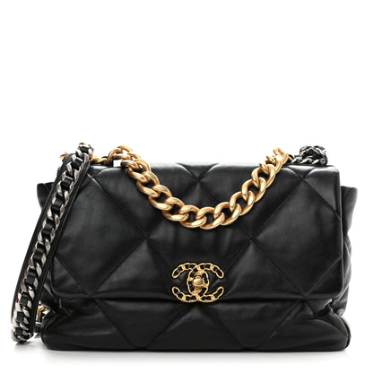 Chanel Lambskin Quilted Large Chanel 19 Flap Black 1 of 8