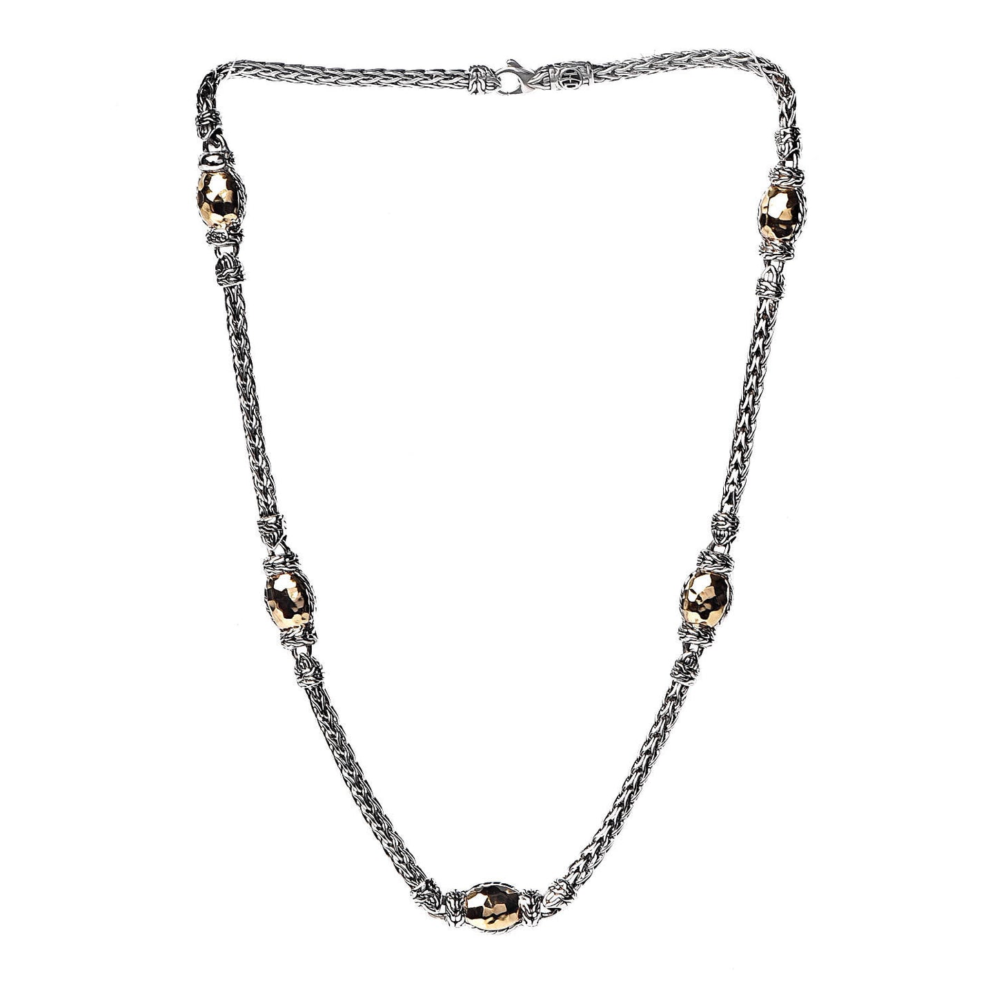 Sterling Silver 22K Yellow Gold Palu Station Necklace