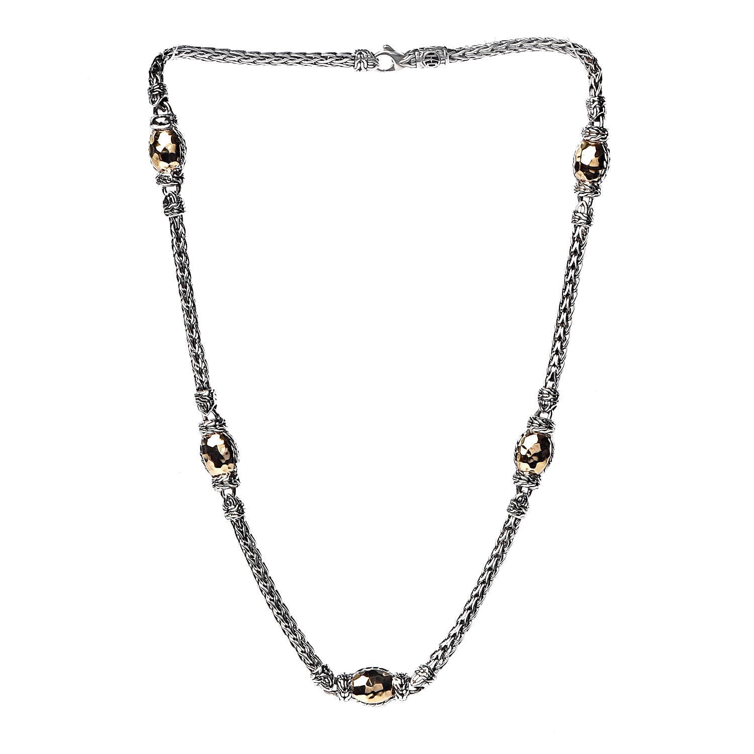 John Hardy Sterling Silver 22K Yellow Gold Palu Station Necklace 3 of 6