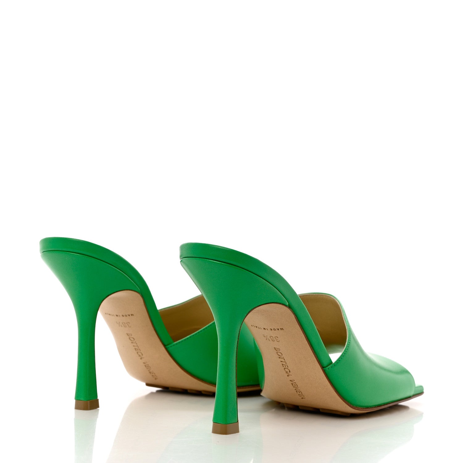 Bottega Veneta Lambskin Stretch Mule Sandals 38.5 Acid Turquoise 4 of 9