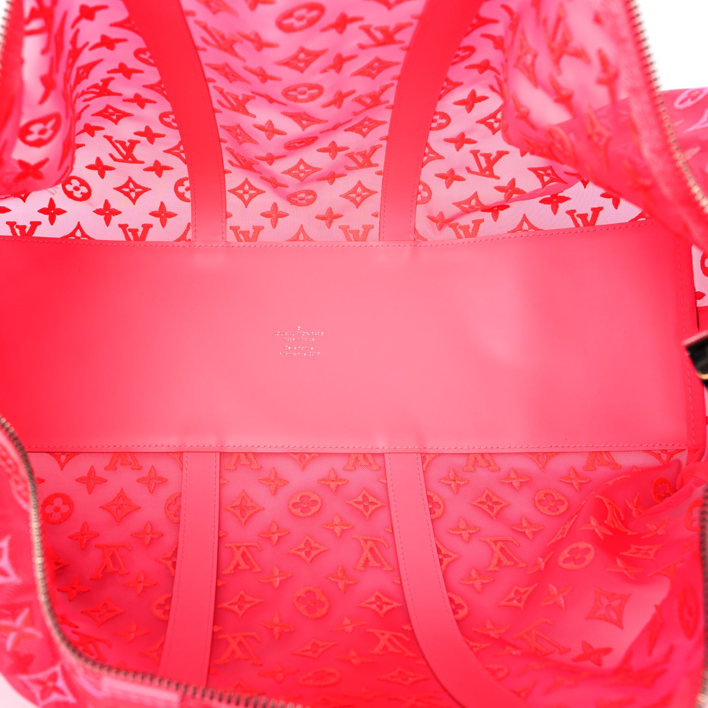 Monogram Fluo See Through Keepall Bandouliere 50 Rose