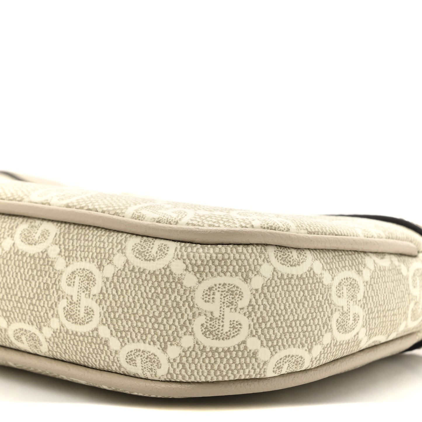 GG Supreme Monogram Textured Dollar Calfskin Web Mini Ophidia GG Handbag Beige Mystic White Oatmeal
