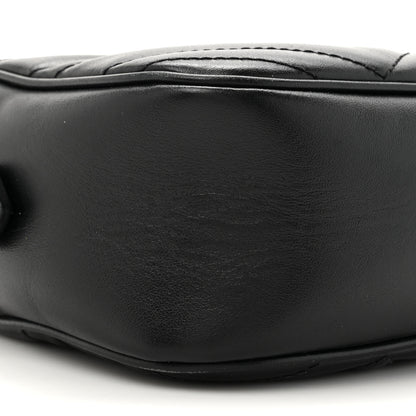 Gucci Calfskin Matelasse Small GG Marmont Chain Shoulder Bag Black 10 of 16