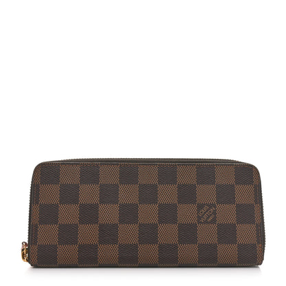 Louis Vuitton Damier Ebene Clemence Wallet Rose Ballerine 1 of 10