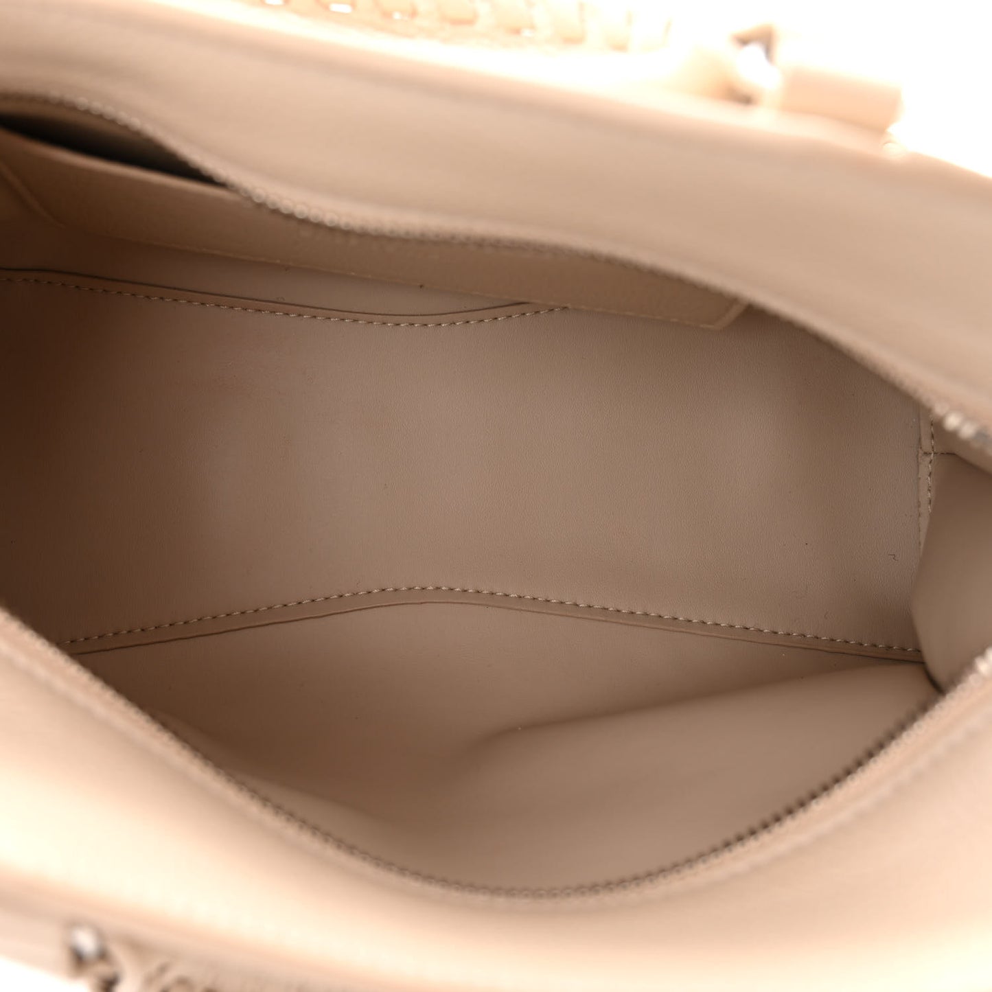 Grained Calfskin Silver Hardware XS Neo Classic City Cream