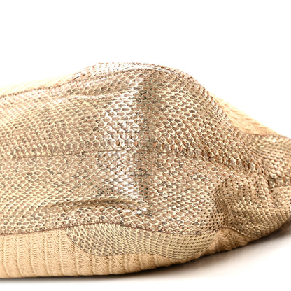 Prada Jute Snakeskin Tote Oro 9 of 9