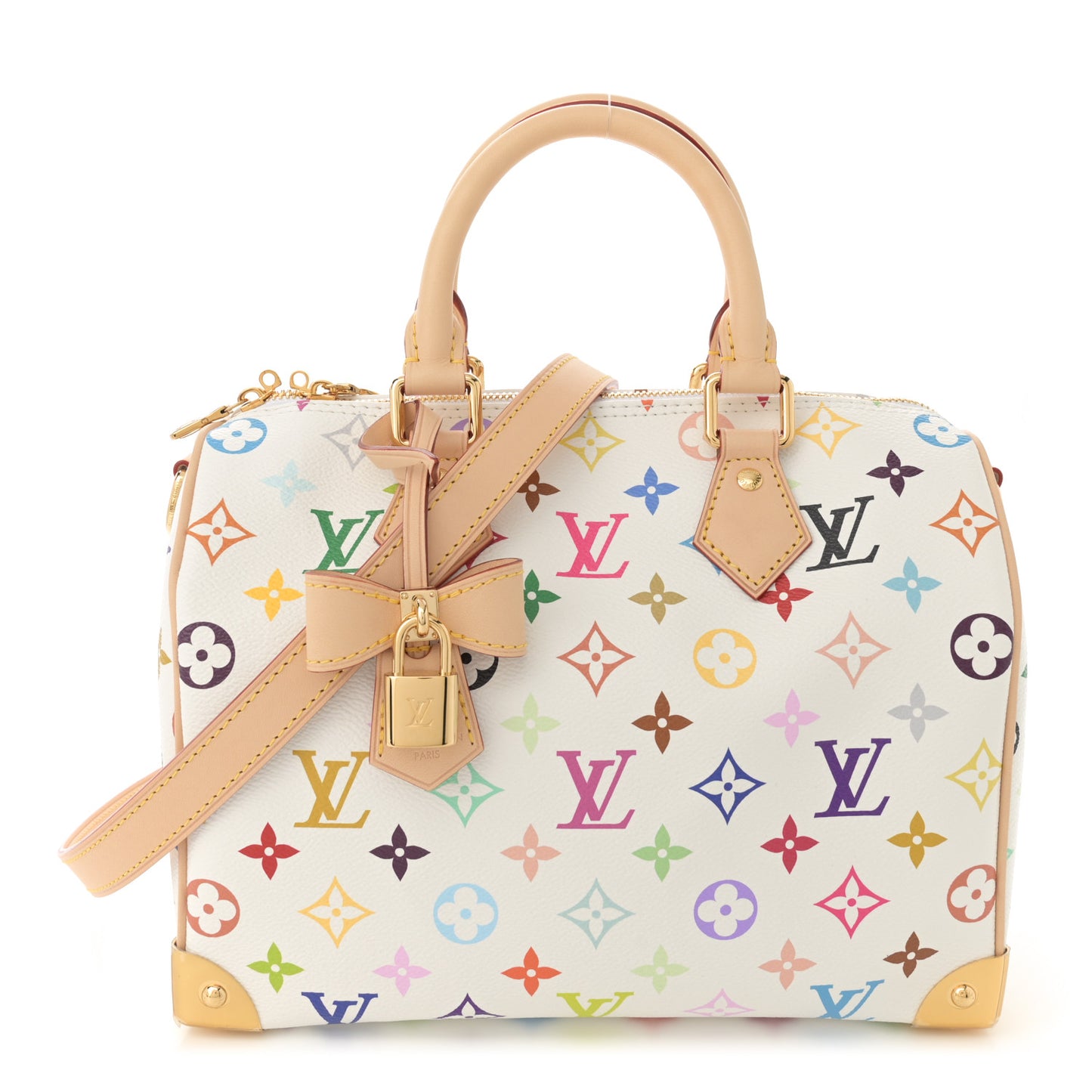 LV X TM Monogram Multicolor Speedy Bandouliere 25 White
