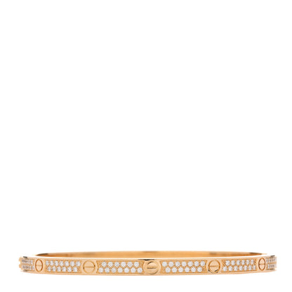 Cartier 18K Yellow Gold Diamond Small LOVE Paved Bracelet 16 2 of 3