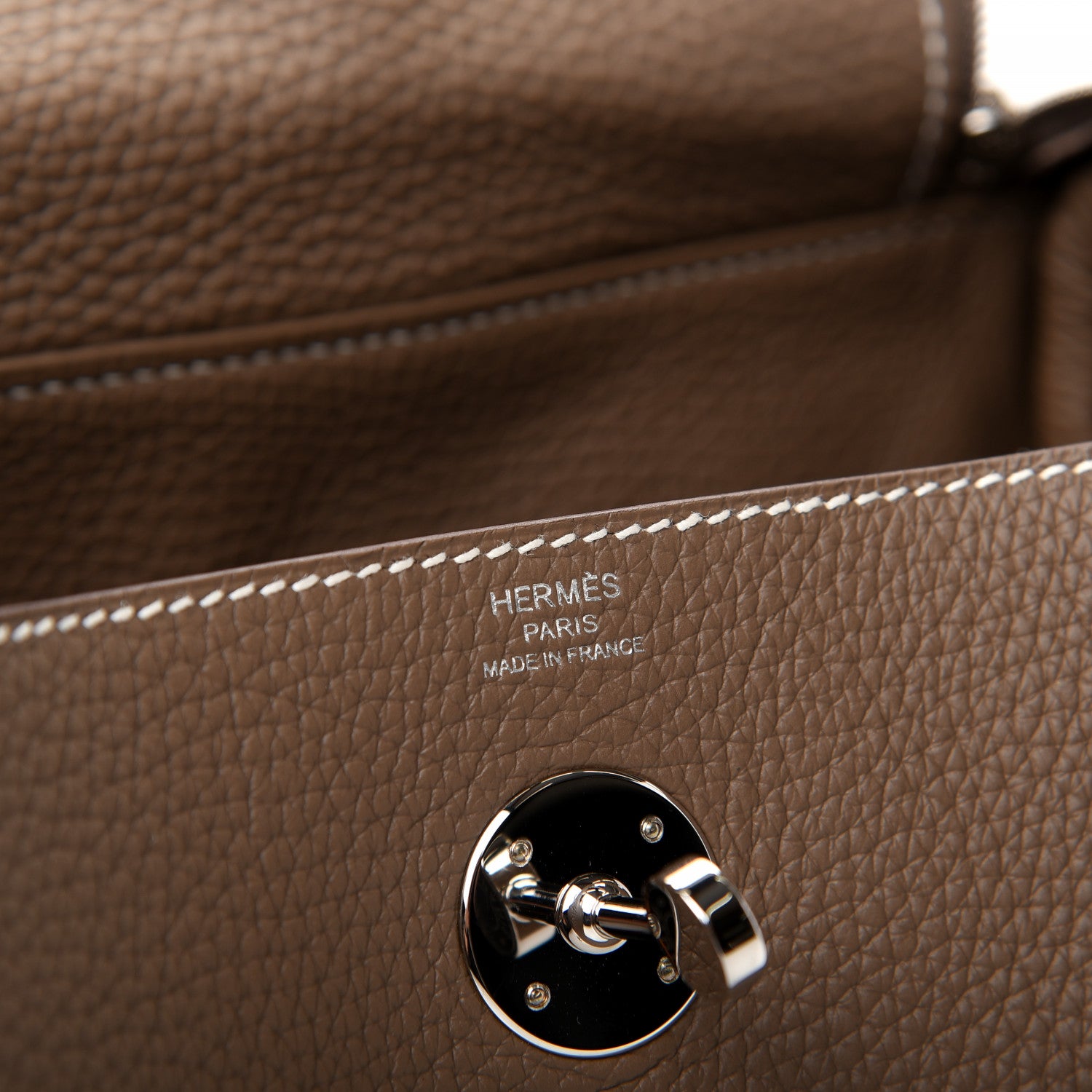 Hermes Taurillon Clemence Lindy 26 Etoupe 14 of 18