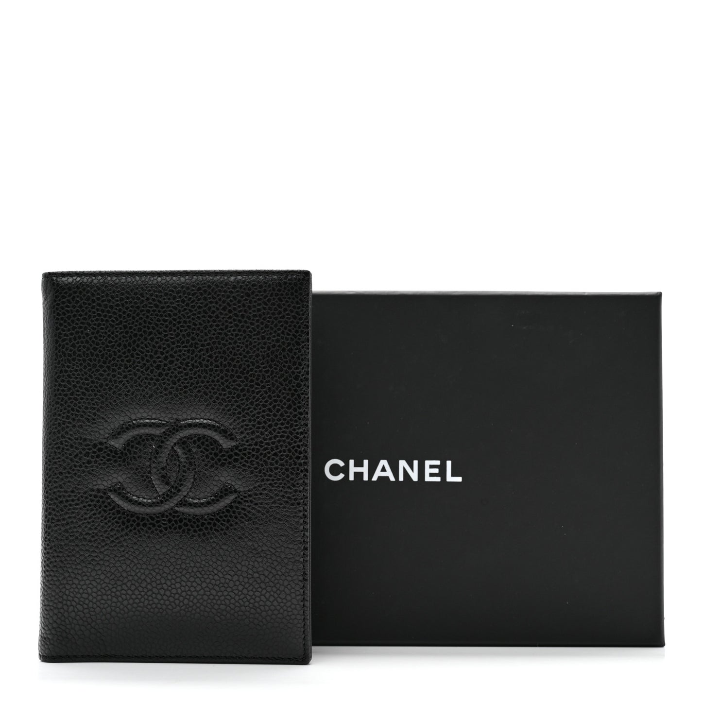 Caviar Timeless Passport Holder Black