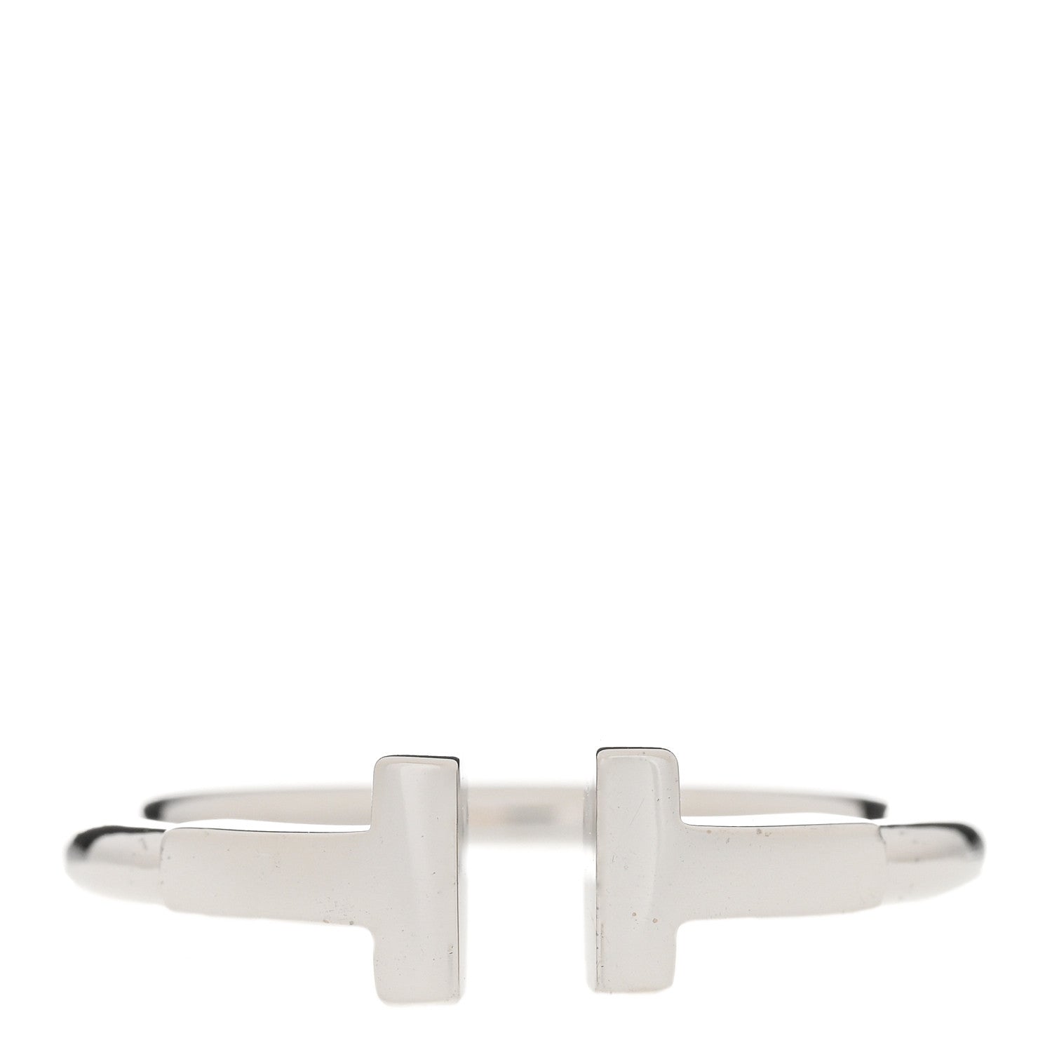 Tiffany 18K White Gold T Wire Ring 53 6.5 1 of 4