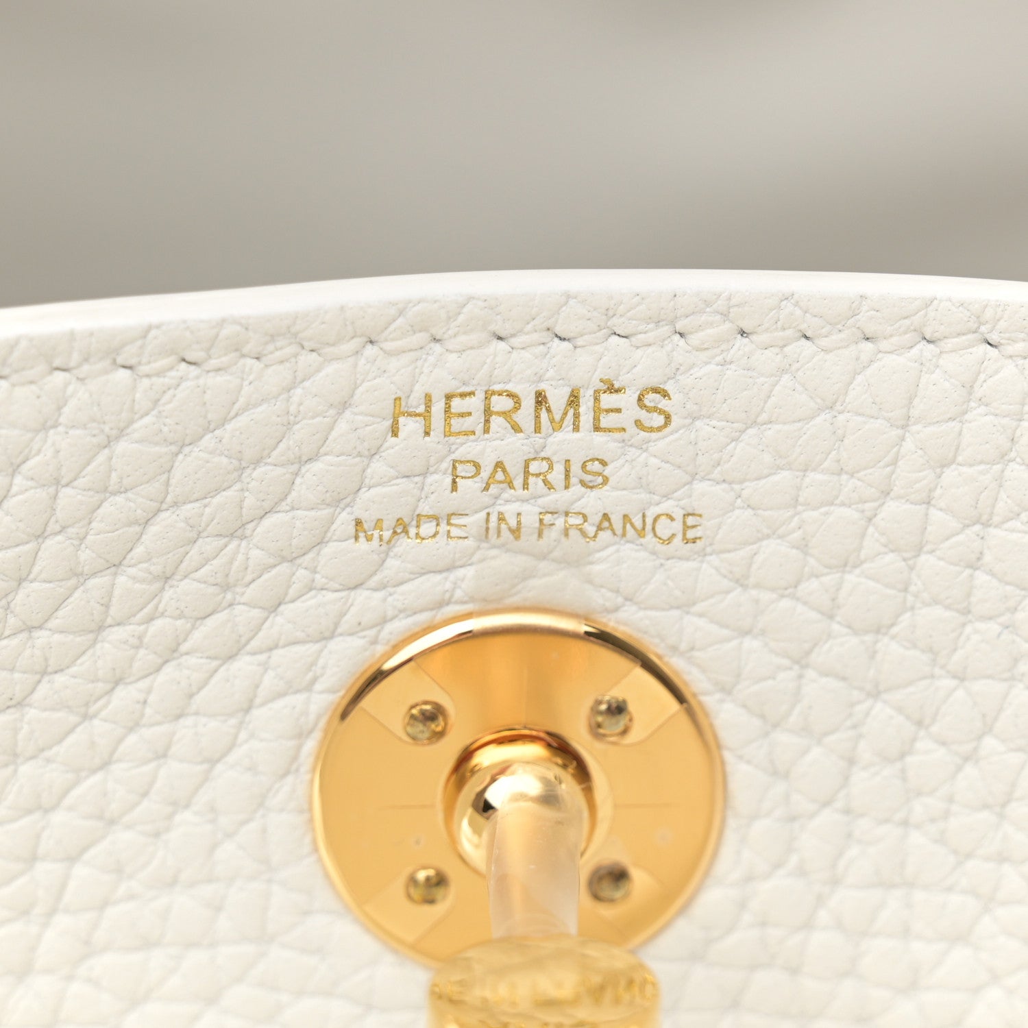 Hermes Taurillon Clemence Mini Lindy 20 New White 6 of 11