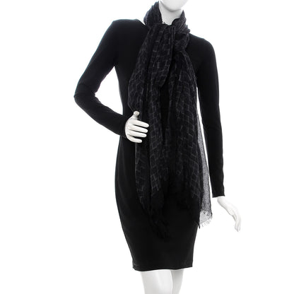 Louis Vuitton Cashmere Silk Etole Damier Stole Noir 2 of 7