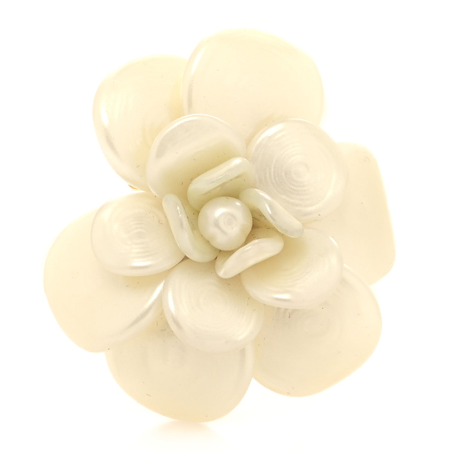 Chanel Mother of Pearl Camellia Flower Brooch 1 of 3