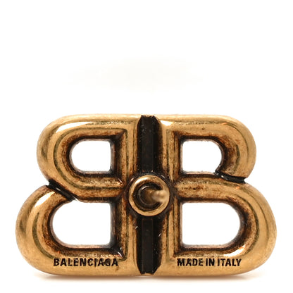 Balenciaga Metal BB Logo Earrings Gold 4 of 4