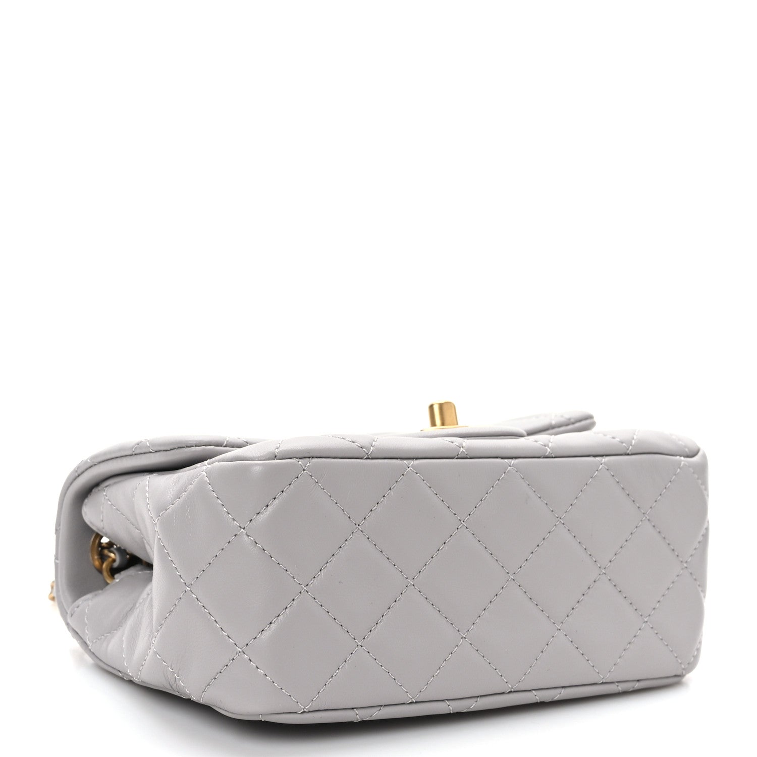 Chanel Lambskin Quilted Mini Pearl Crush Flap Light Grey 4 of 9