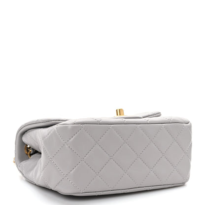 Chanel Lambskin Quilted Mini Pearl Crush Flap Light Grey 4 of 9