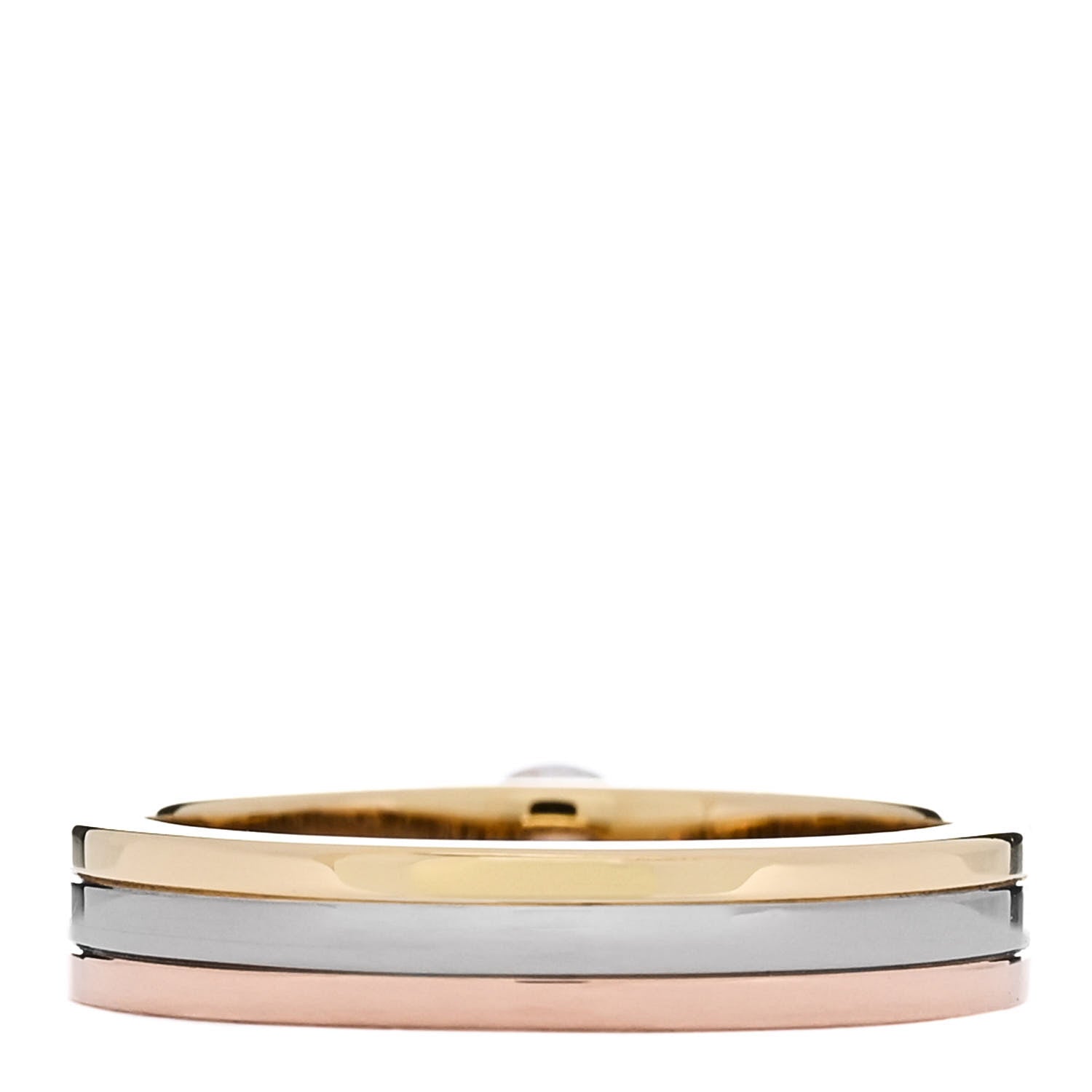 Cartier 18K Pink Yellow White Gold Diamond .24ct Solitaire Trinity Engagement Ring 50 5.25 3 of 5