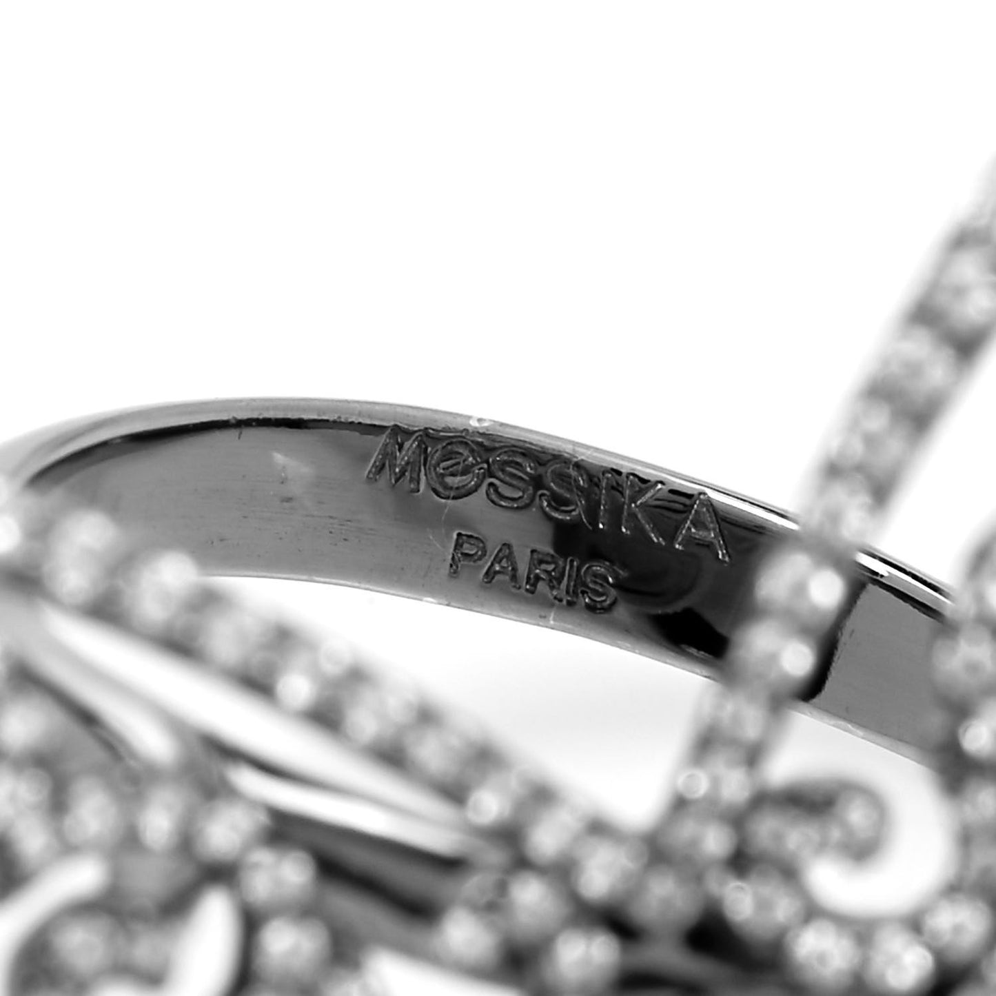 18K Black Gold Diamond Arabesque Butterfly Ring 53 6.25