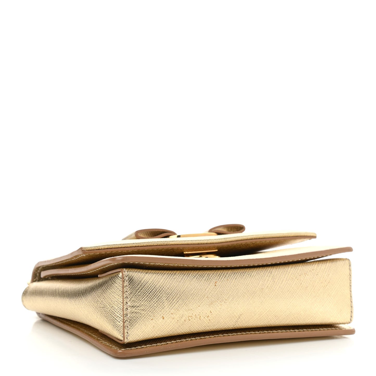 Hammered Calfskin Mini Vara Bow Crossbody Bag Gold
