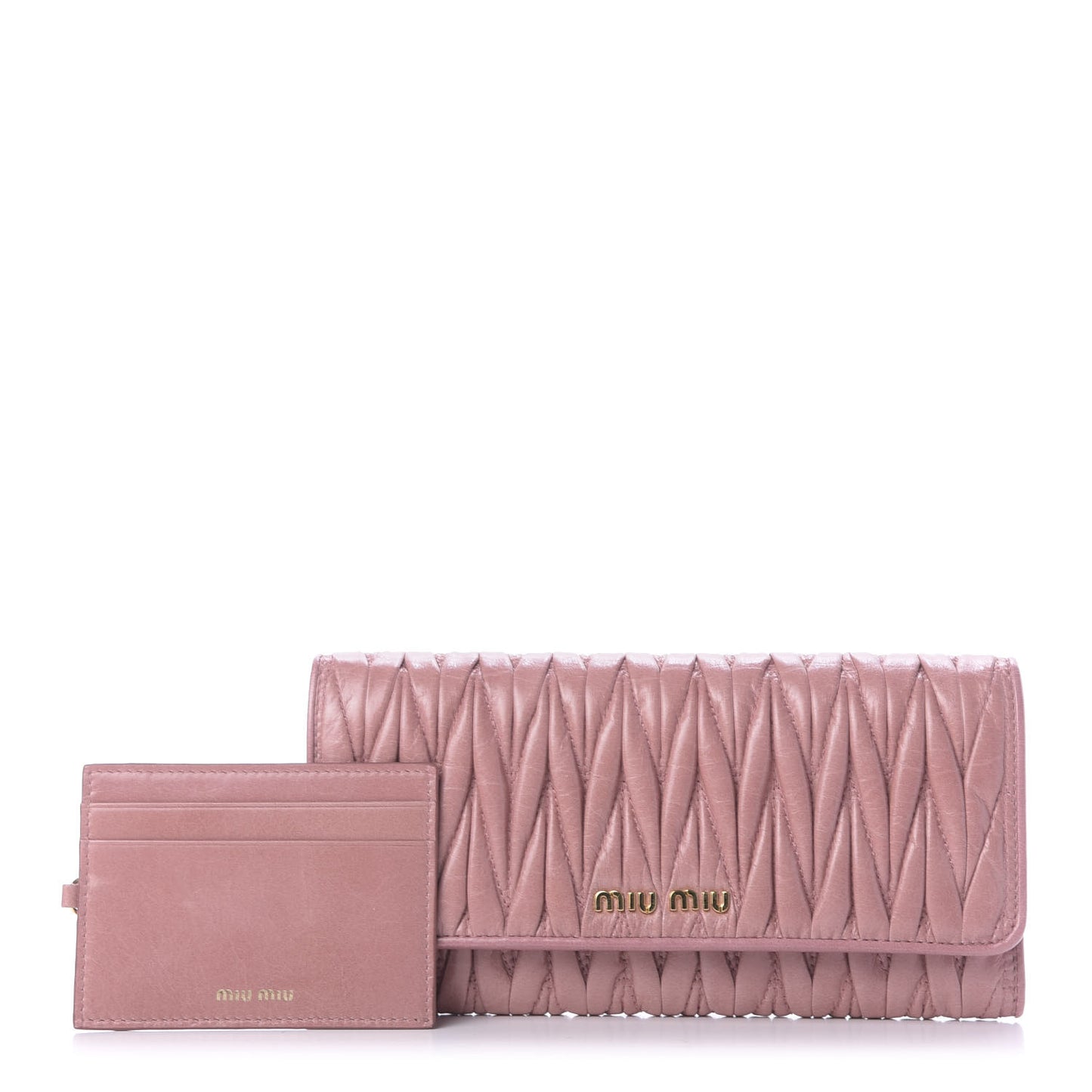 Nappa Matelasse Flap Wallet Rosa