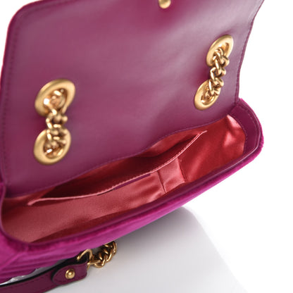 Gucci Velvet Matelasse Mini GG Marmont Shoulder Bag Fuchsia Violet Cyclamen 6 of 8