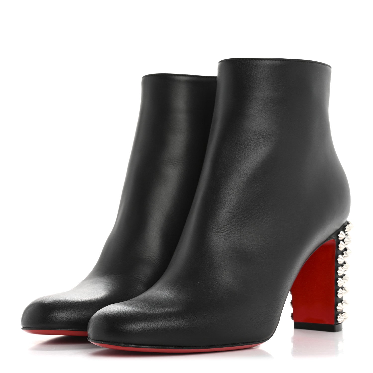 Christian Louboutin Smooth Calfskin Suzi Folk 85 Ankle Boots 37 Black 4 of 10