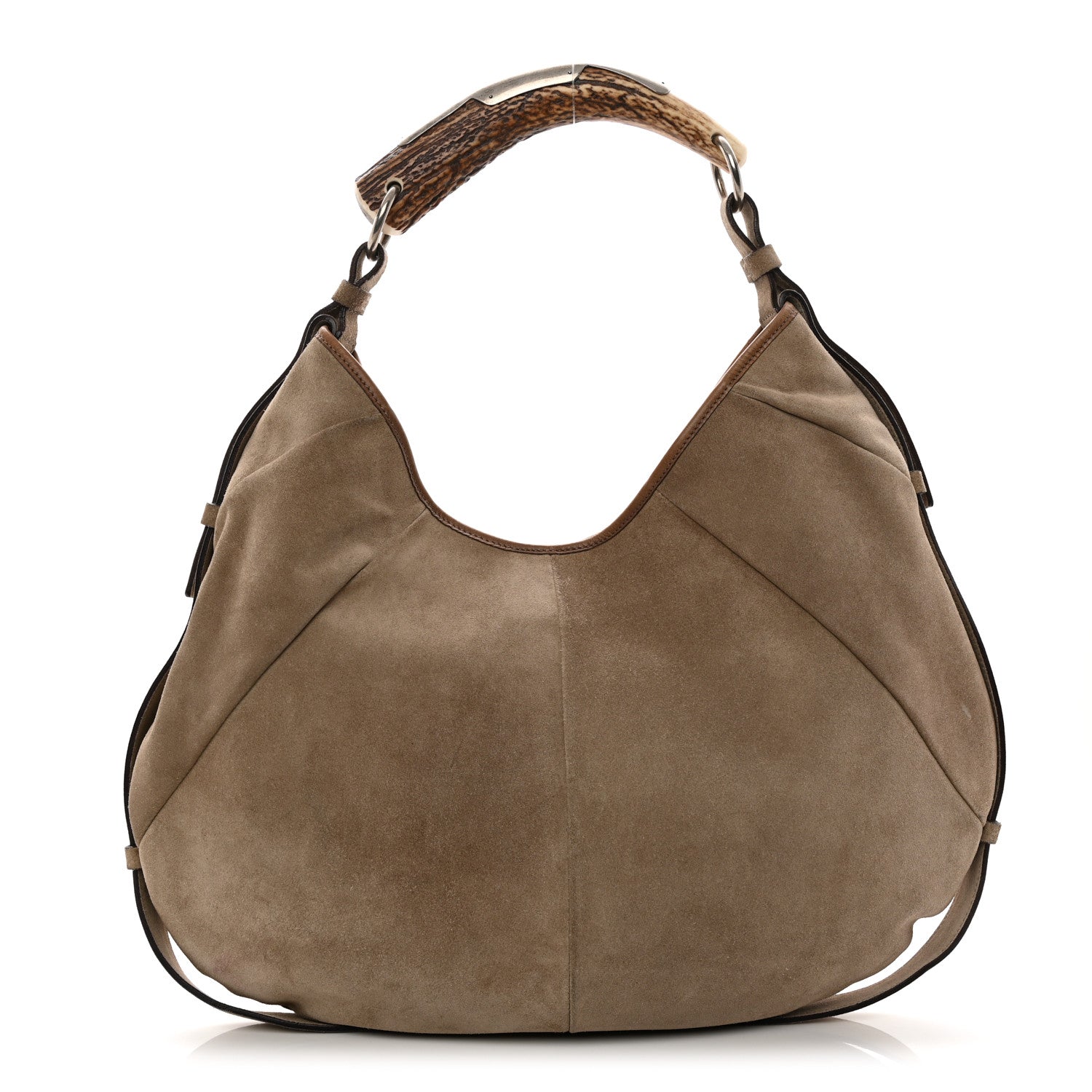Saint Laurent Suede Buffalo Horn Mombasa Hobo Beige 1 of 11