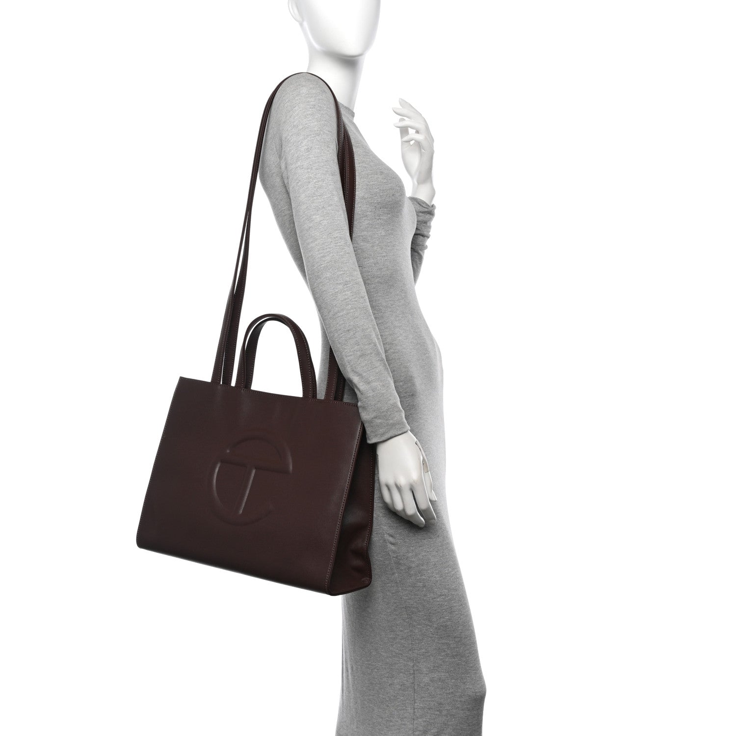 Telfar Vegan Leather Medium Shopping Bag Chocolate 2 of 11