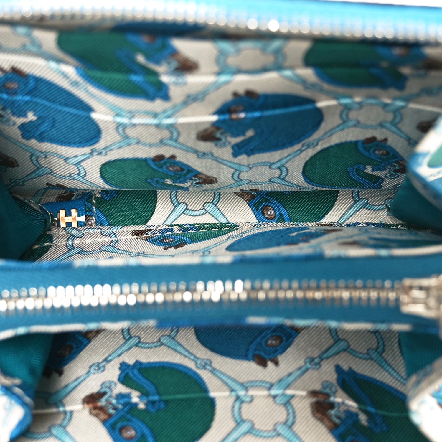 Hermes Epsom Silk'In Compact Wallet Bleu Zanzibar 5 of 8