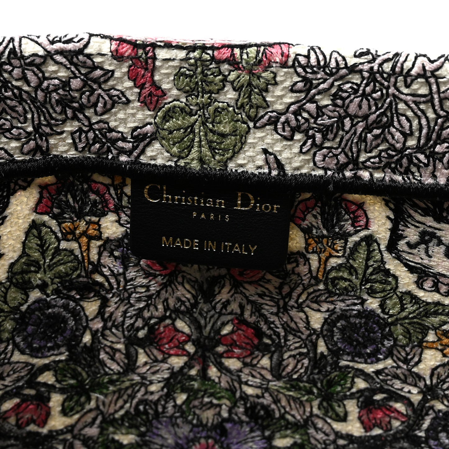 Canvas Embroidered Medium Around The World Book Tote White Multicolor