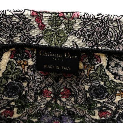 Christian Dior Canvas Embroidered Medium Around The World Book Tote White Multicolor 6 of 10
