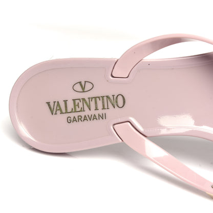 Valentino Garavani PVC Jelly Rockstud Bow Thong Sandals 40 Water Rose 8 of 10