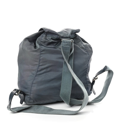 Prada Nylon Vela Cinch Backpack Blue 3 of 10