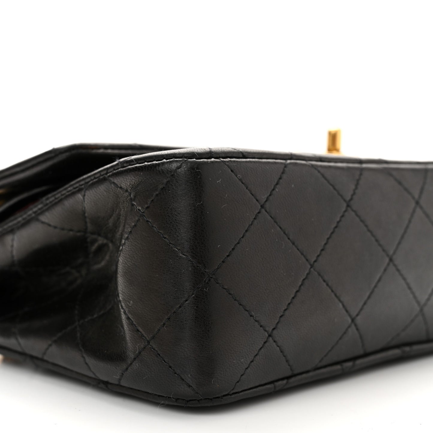 Lambskin Quilted Small Double Flap Black