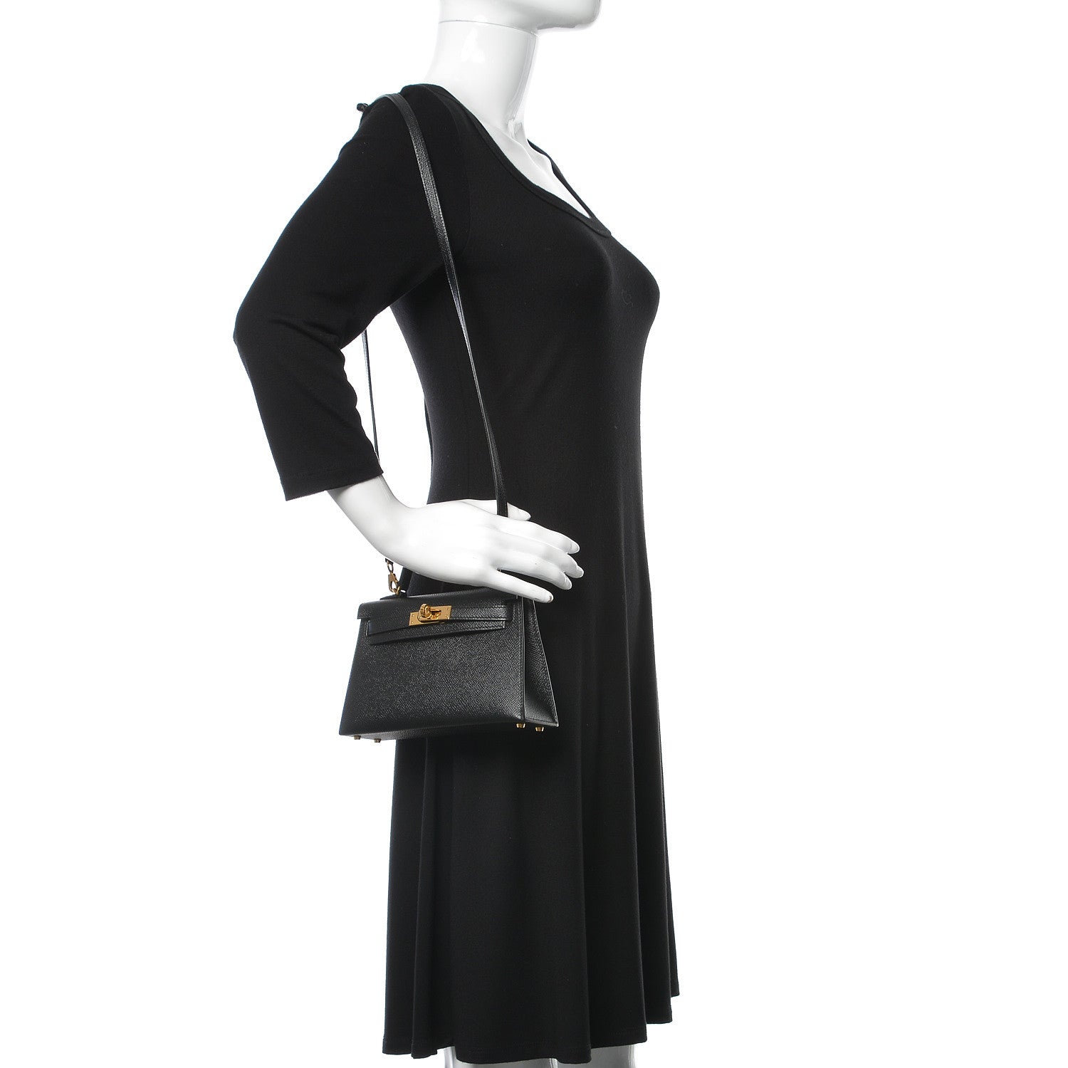 Hermes Epsom Mini Kelly Sellier 20 Black 2 of 33