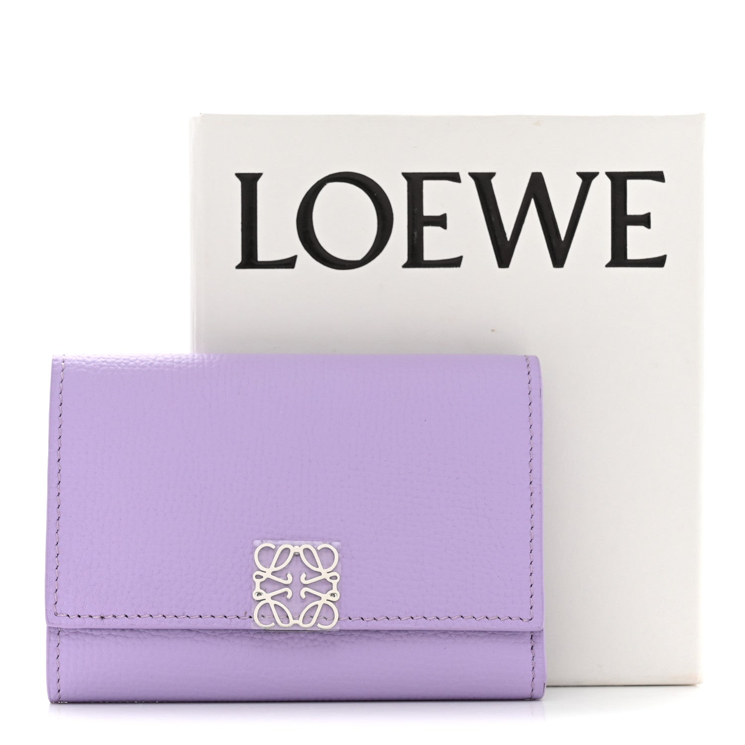 Loewe Pebble Grain Calfskin Anagram Small Vertical Wallet Light Mauve 8 of 8