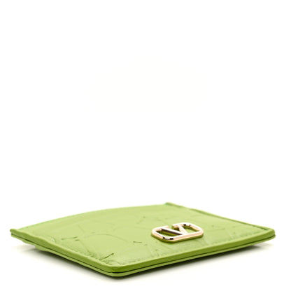 Valentino Garavani Calfskin Toile Iconographe Embossed Vlogo Card Holder Chartreuse 5 of 8