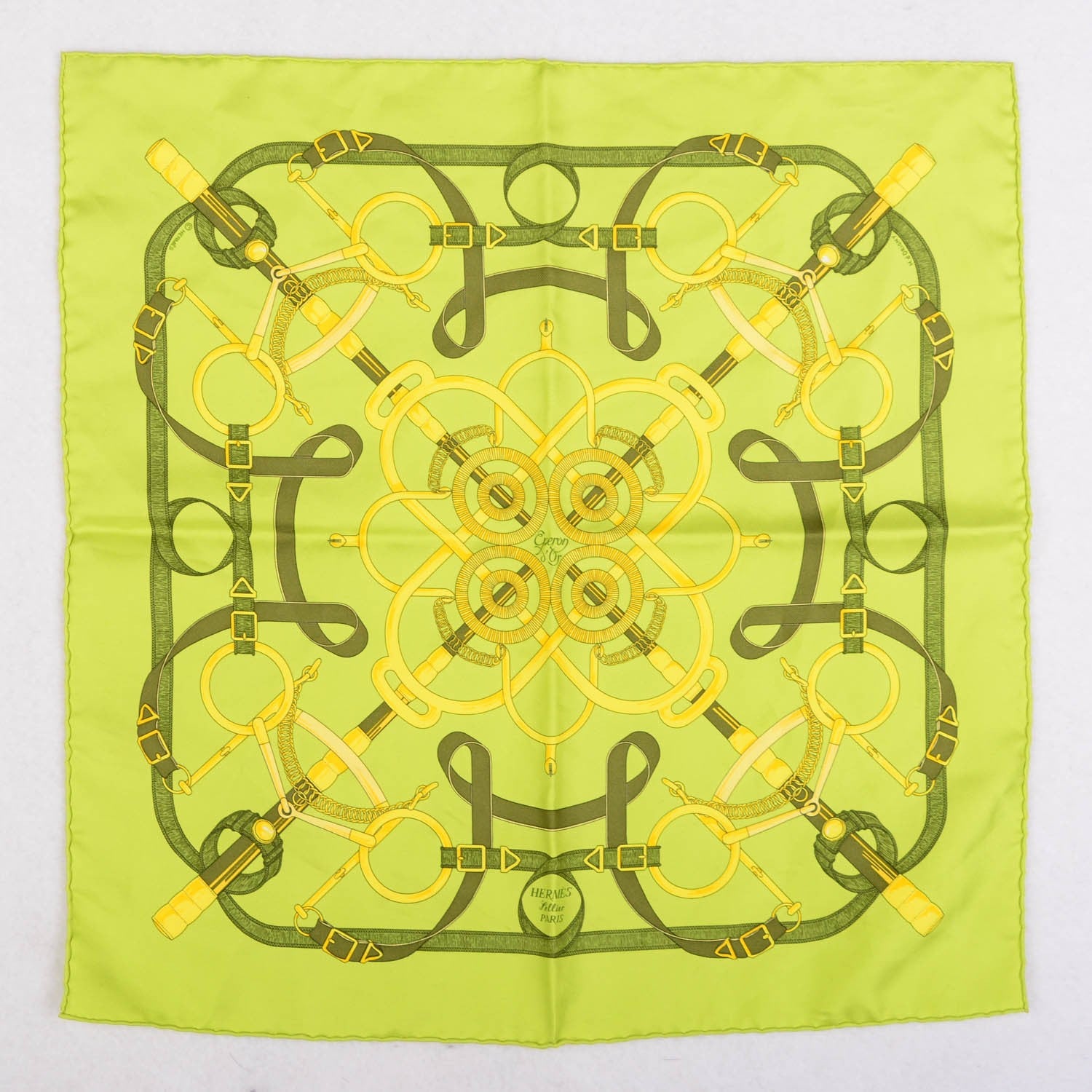 Hermes Silk Eperon D'Or Pocket Square Scarf 2 of 5