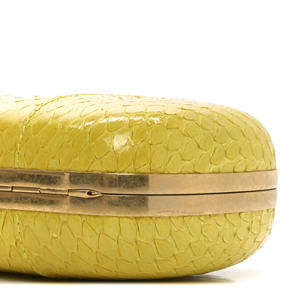 Alexander McQueen Snakeskin Skull Box Clutch Bright Yellow 9 of 10