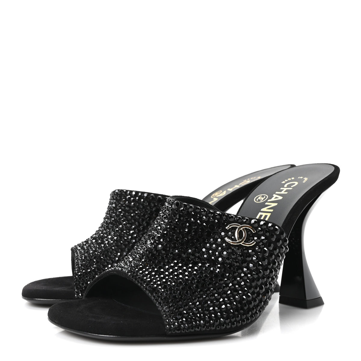 Crystal Strass CC Mules Sandals 36.5 Black
