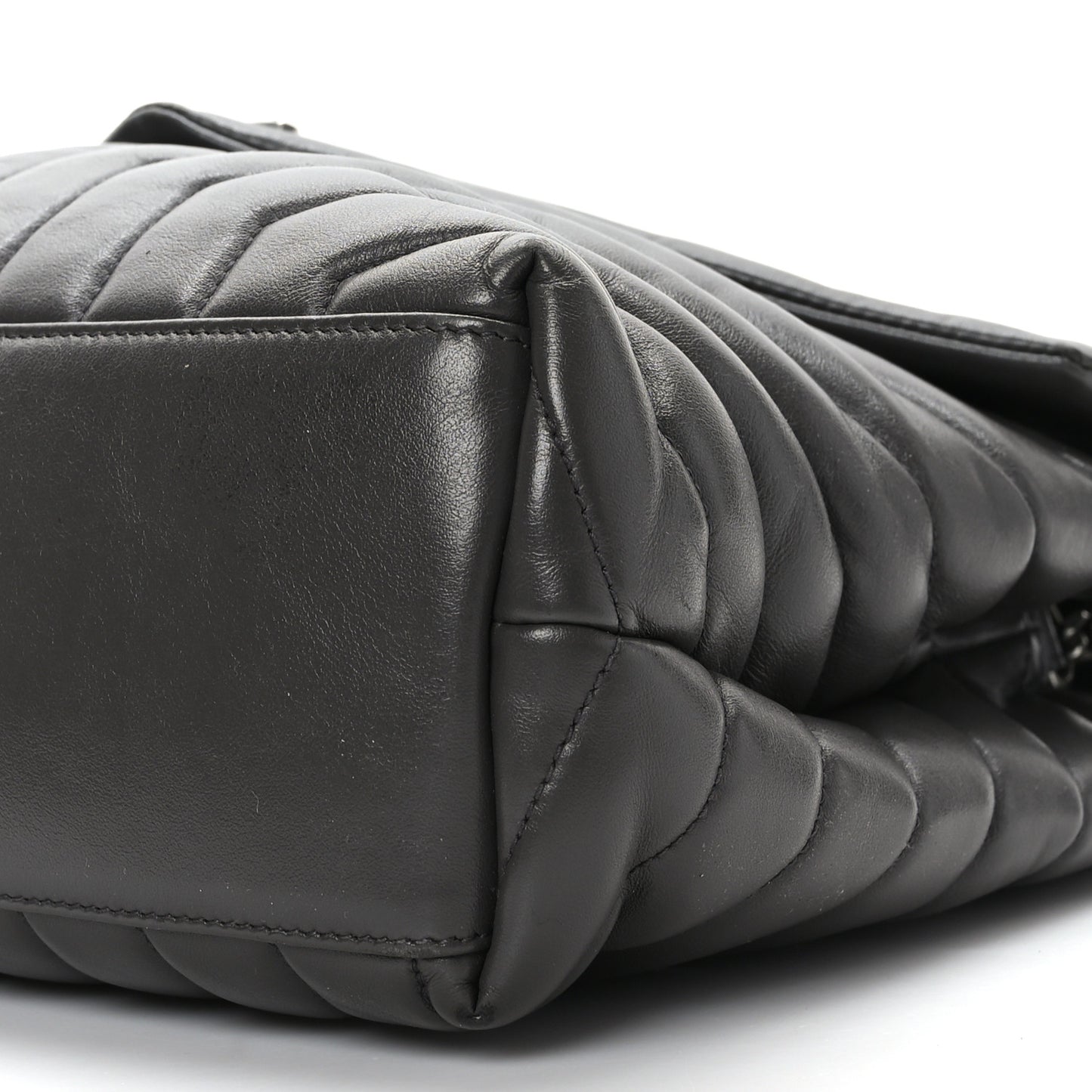 Calfskin Y Quilted Monogram Medium Loulou Chain Satchel Asphalt